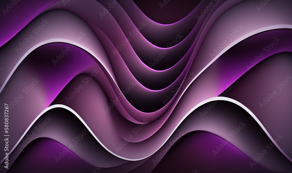  an abstract purple background with wavy lines and curves in the middle of the image is a computer g