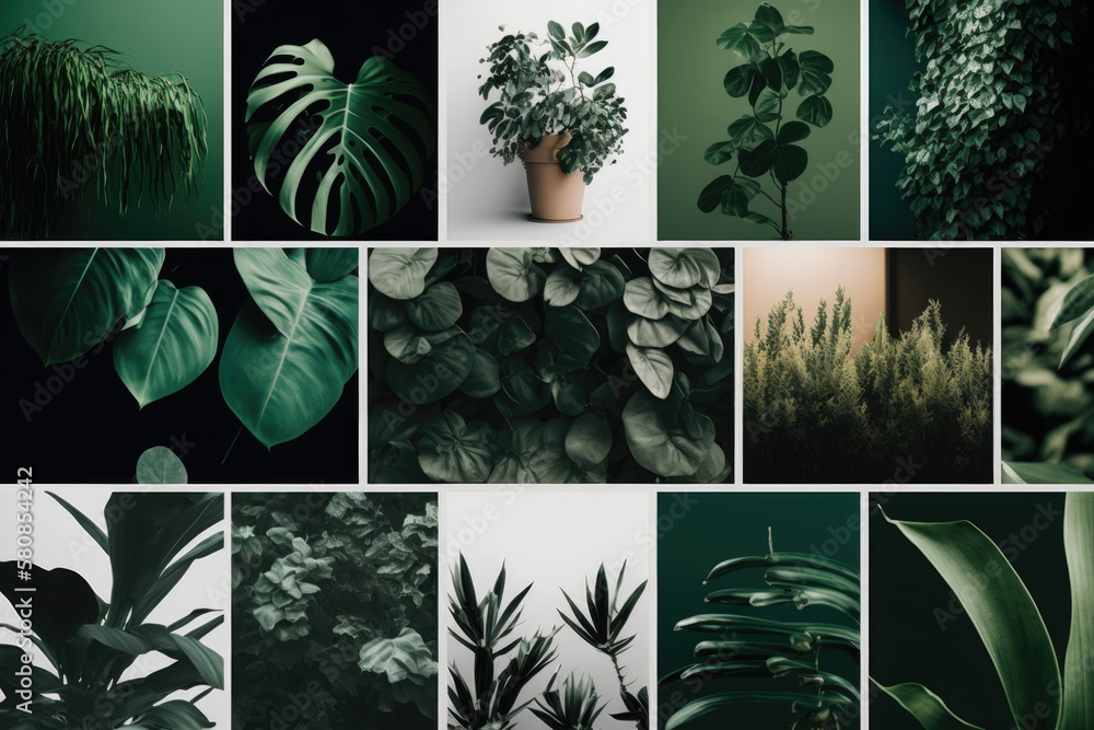 Set of trendy aesthetic photo collages. Illustration AI Generative