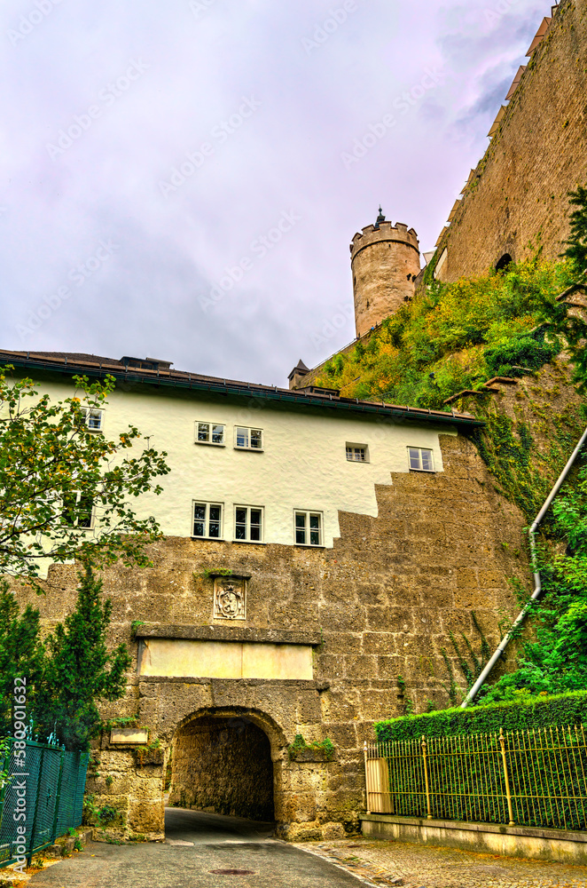 View of Hohensalzburg Fortress in Salzburg, Austria