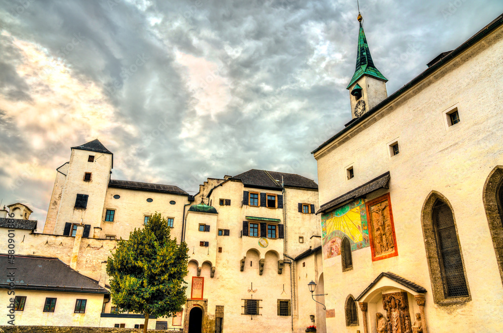 View of Hohensalzburg Fortress in Salzburg, Austria