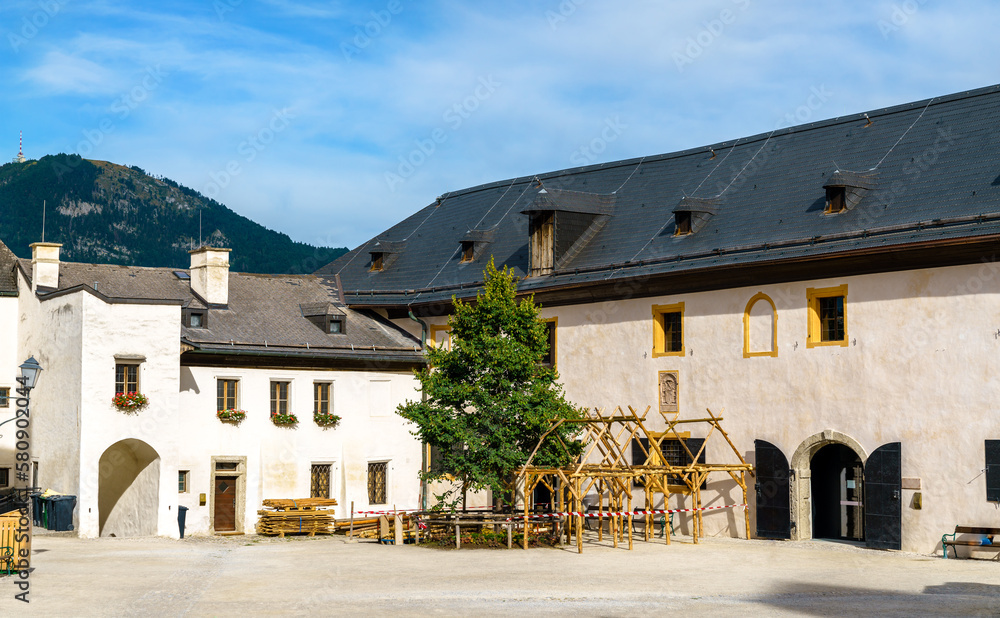 View of Hohensalzburg Fortress in Salzburg, Austria