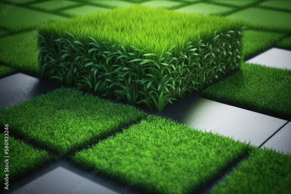 green artificial grass. Generative AI