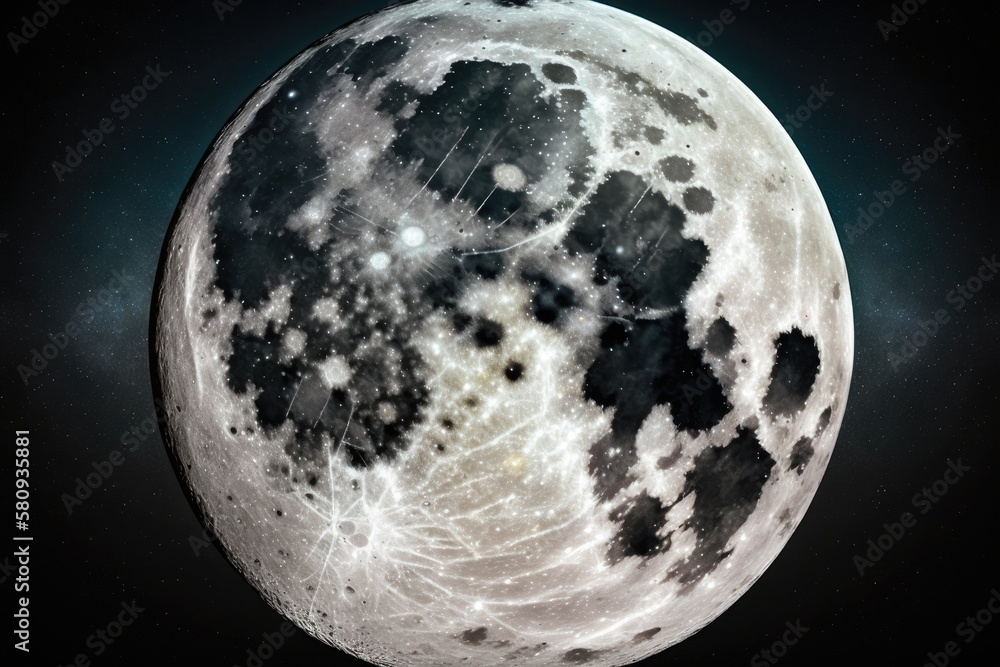 Lunar Stock Photo. Generative AI