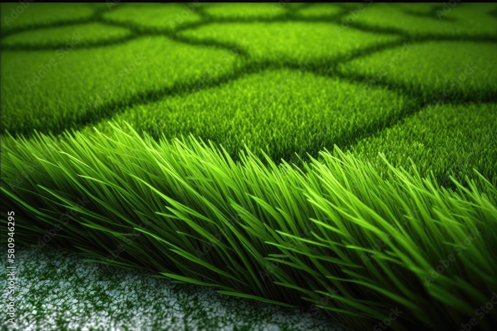 Natural background with artificial grass in green. Generative AI