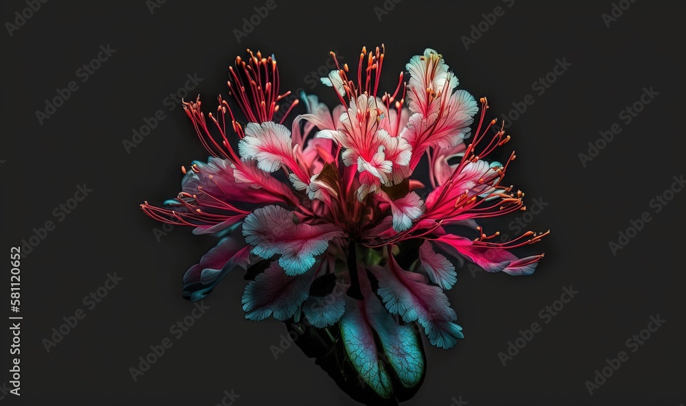  a bunch of flowers that are in a vase on a table with a black background in the middle of the pictu