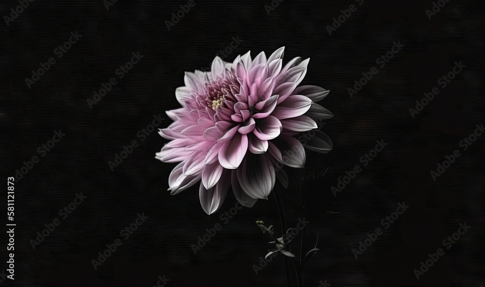  a large pink flower on a black background with a blurry effect to the center of the flower and the 