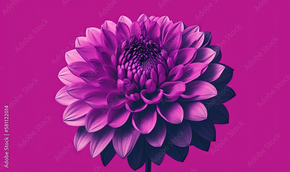  a purple flower on a pink background with a black center on the center of the flower and the center