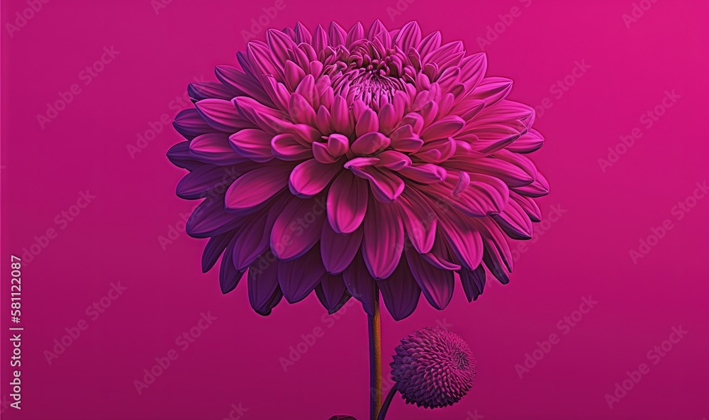  a large purple flower on a pink background with a smaller flower in the middle of the picture and a