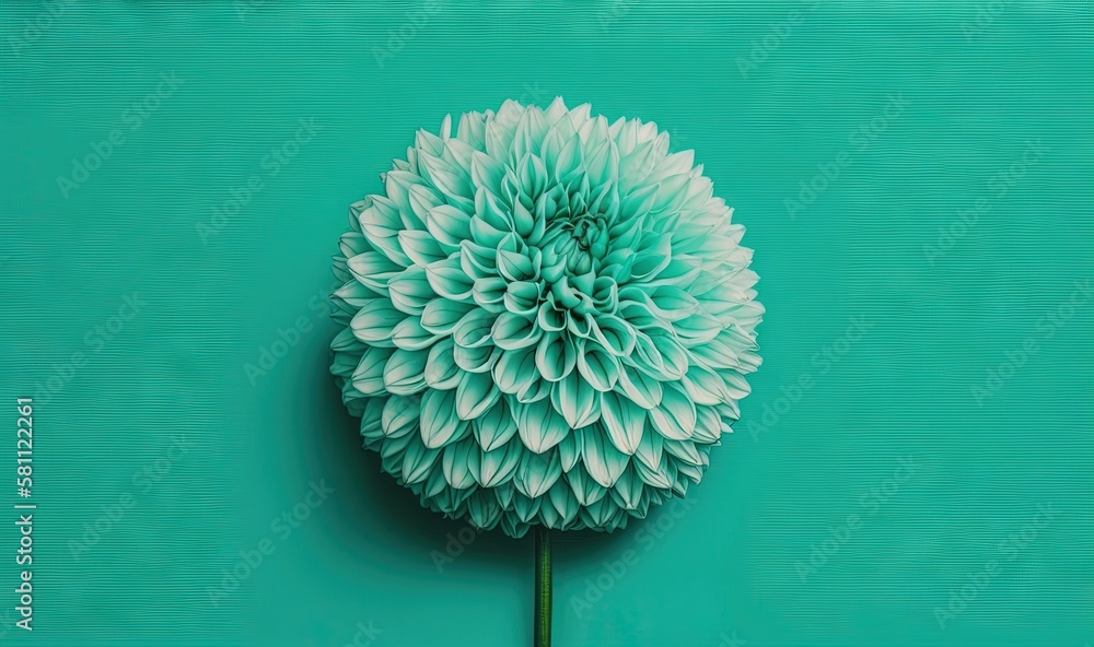  a large white flower sitting on top of a green wall next to a green planter filled with water lilie