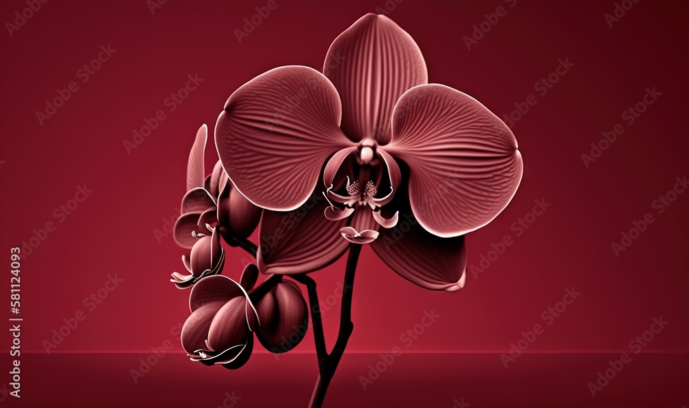  a red flower on a red background with a reflection of the flower in the water and the petals still 