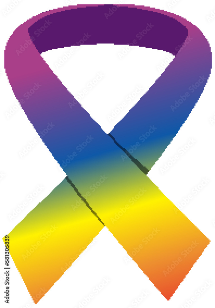 Rainbow awareness ribbon icon