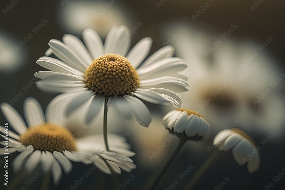 Natural white chamomile flower background for your projects. concept of natural beauty. Generative A