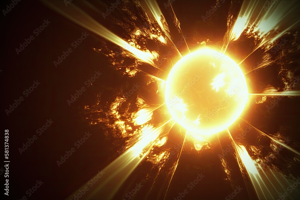 Natural sun flare in the abstract. Generative AI