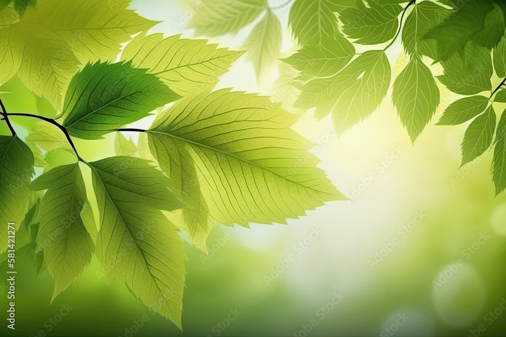 The summertime gardens green leaf nature. As a spring background cover page or greenery wallpaper, 