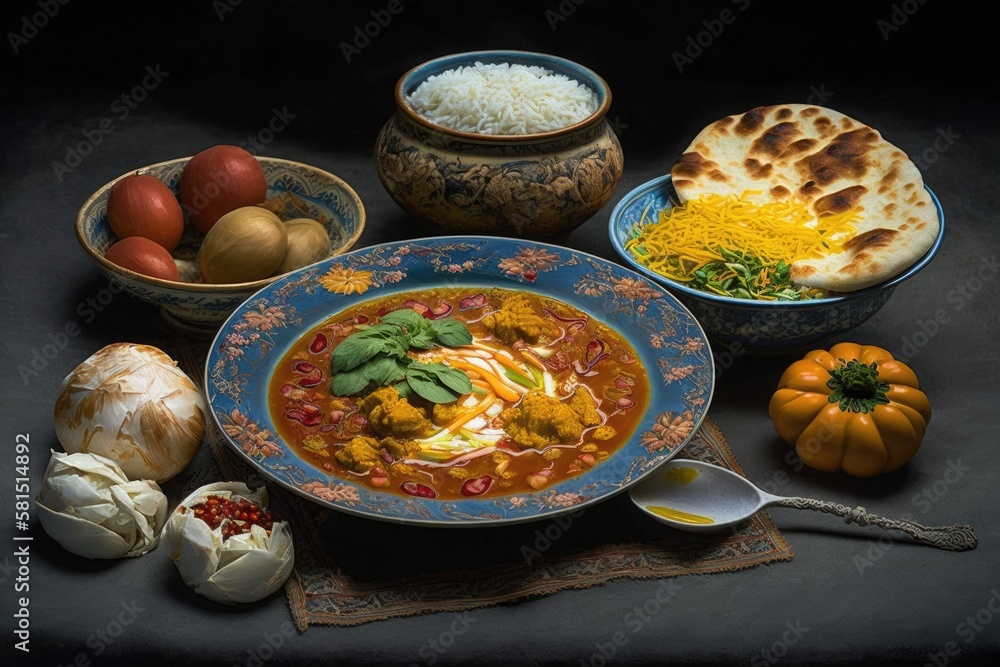 Special vegetarian Persian cuisine from Iran. Generative AI