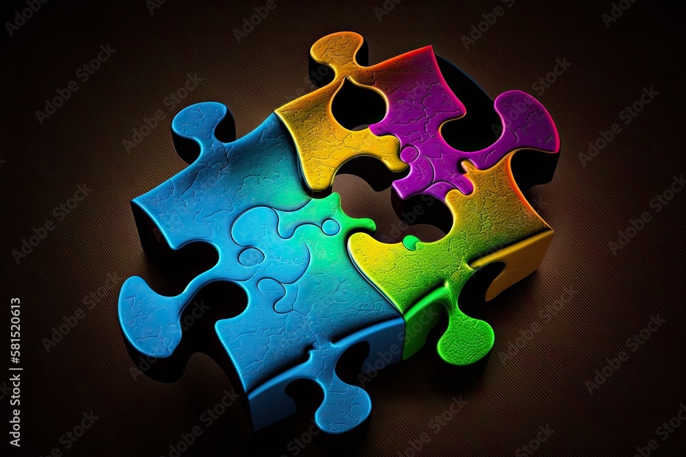 Symbol representing collaboration, partnership, and connecting pieces of a puzzle. business idea. Ge