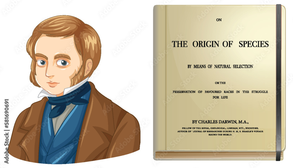 Charles Darwin and The origin of species book