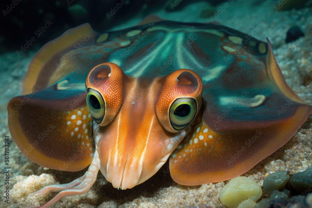 Photograph of a Blanket Octopus Blackwater Diver. Generative AI