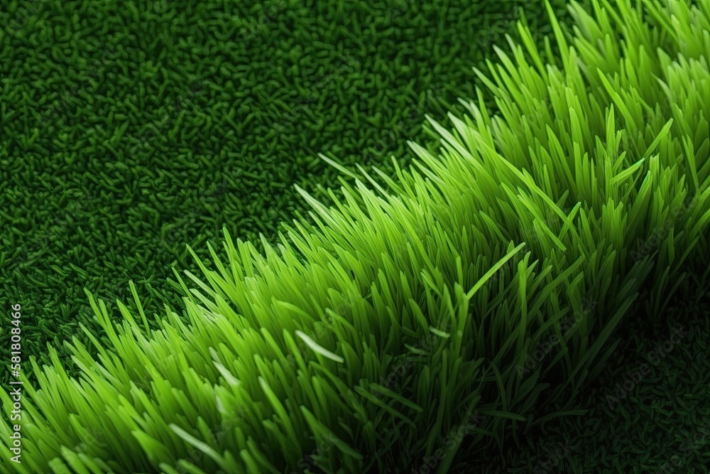 Artificial grass background, close up of artificial grass texture. Generative AI