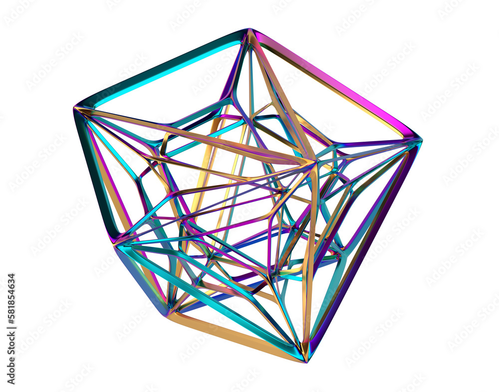 Abstract colorful structure, 3d render