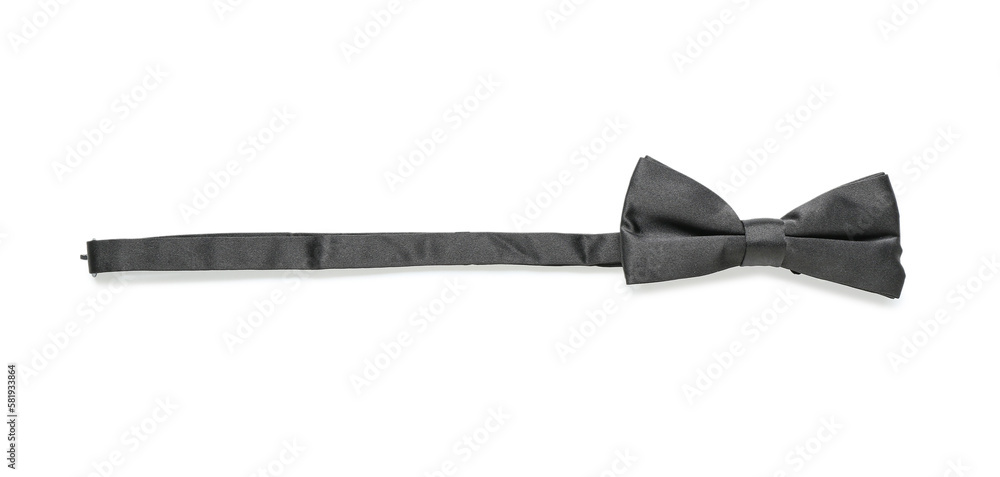 Stylish black bow tie isolated on white background