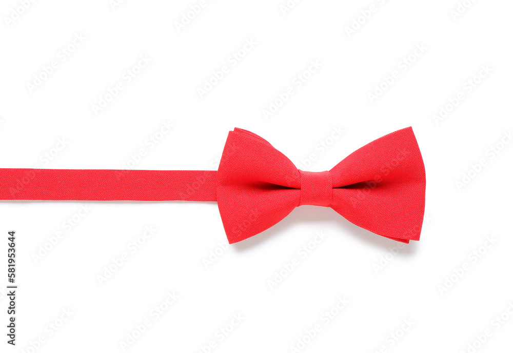 Stylish red bow tie isolated on white background