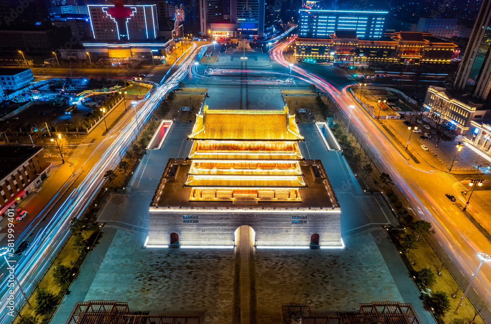 View of Wuyi Square in Taiyuan, Shanxi Province