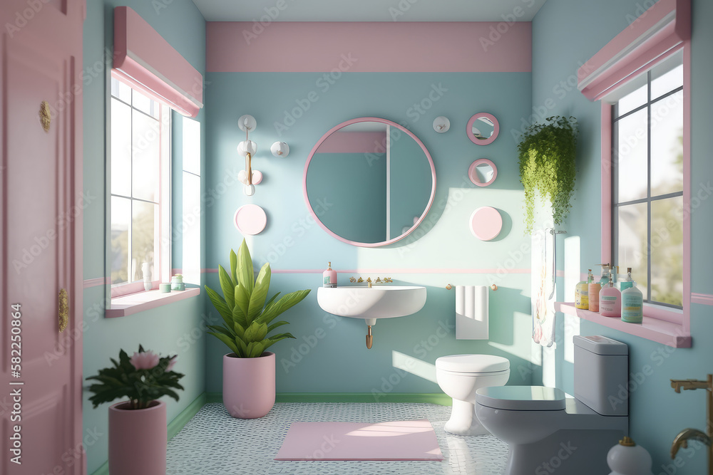 modern bathroom pastel color	