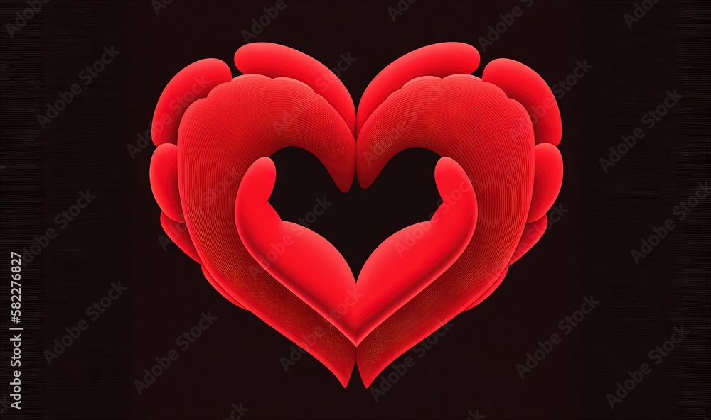  a red heart shaped object on a black background with a black background and a red background with a