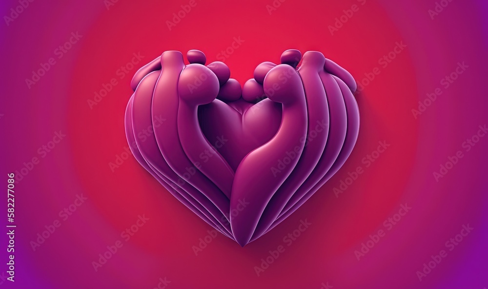  a heart shaped object on a purple and red background with a red background and a purple background 