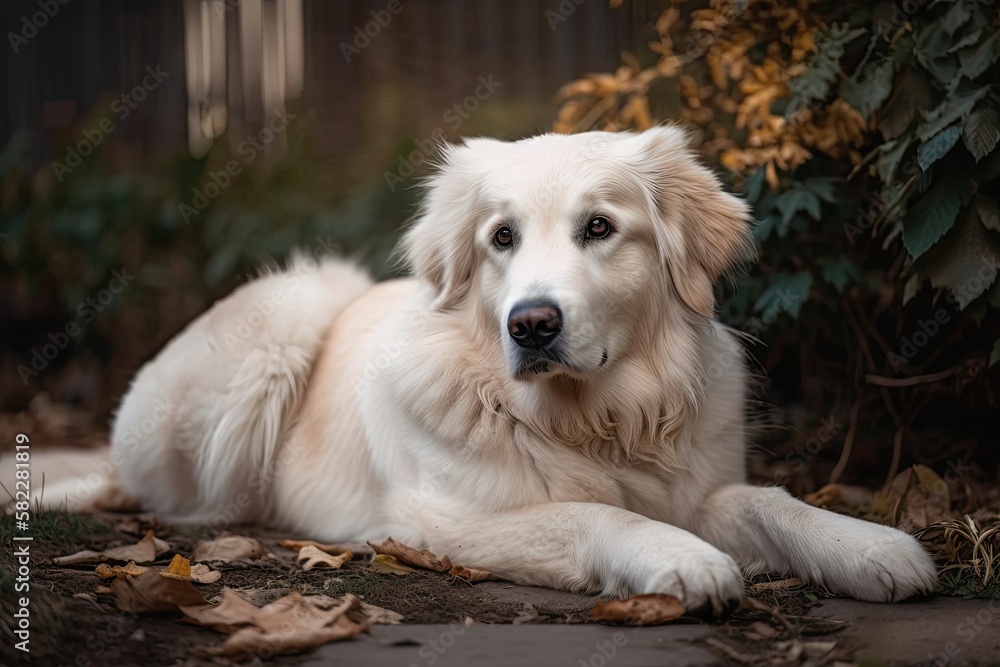 lonesome crossbred lonely sad white cute chubby puppy with long hair Beautiful Golden Retriever dog 