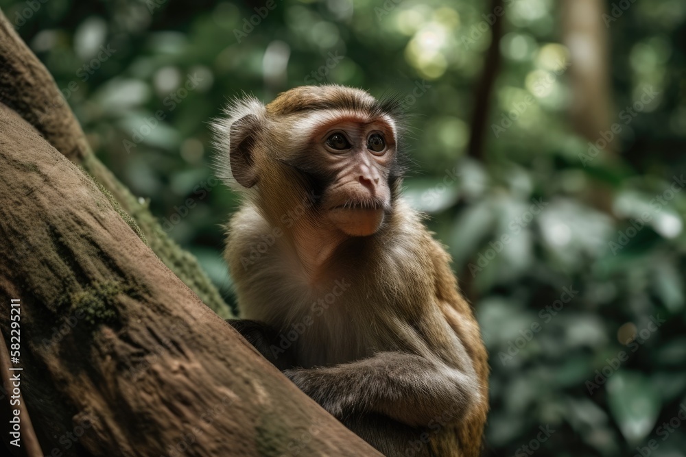 Malaysias natural forest is home to monkeys. Generative AI