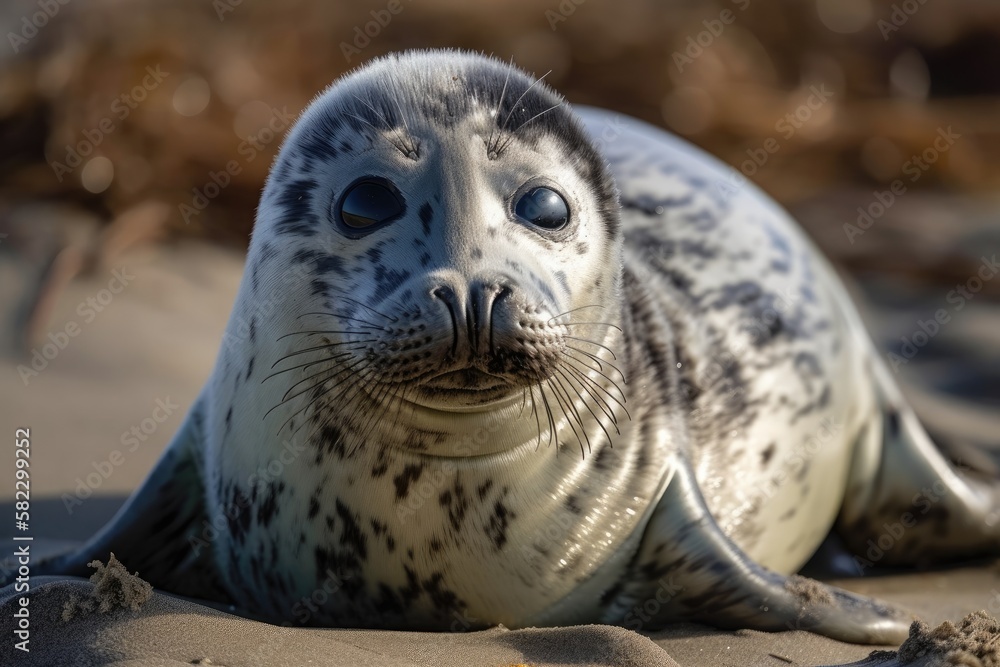 A young pup of a grey seal who is a complete show off, quite outgoing, and who just seems to play to