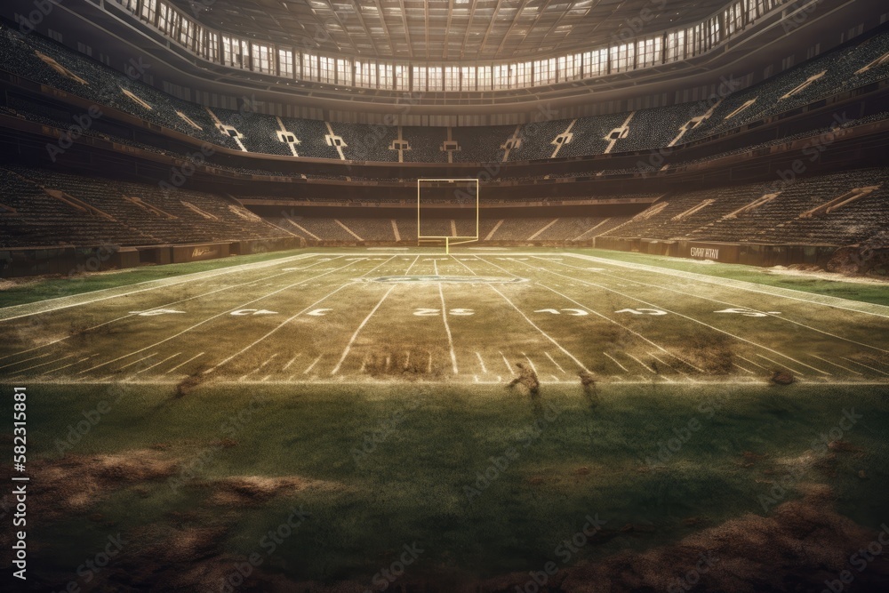 American football arena. Mixed media . Mixed media. Generative AI