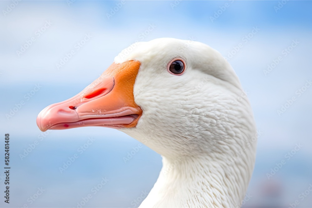 the white wild gooses head. Generative AI