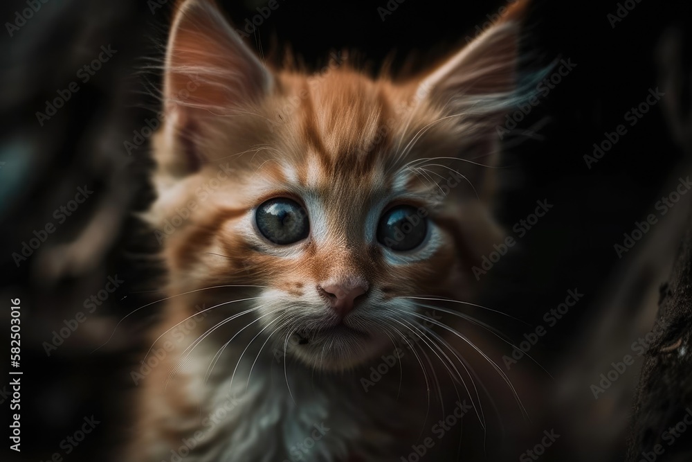 little, adorable kitten. Generative AI