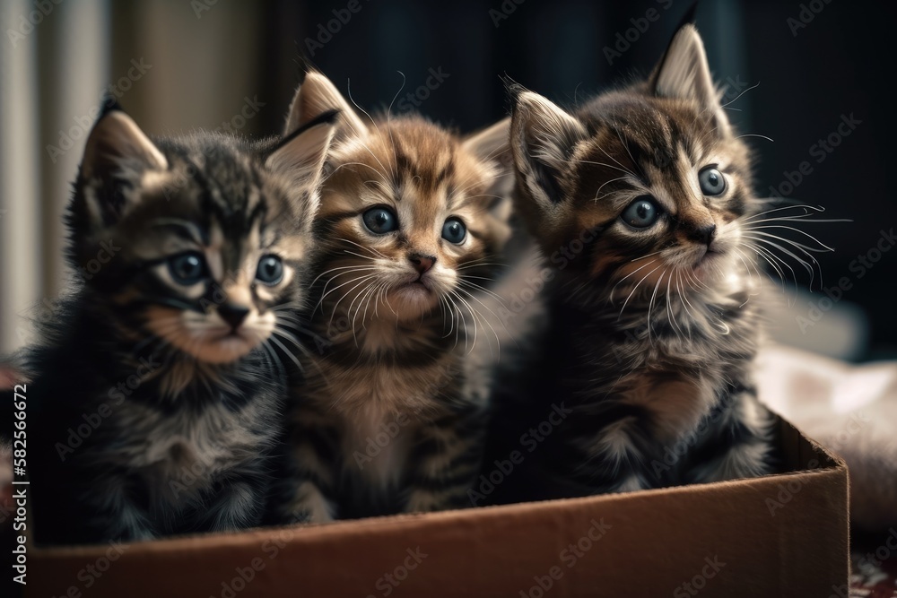 kittens in the container. Generative AI