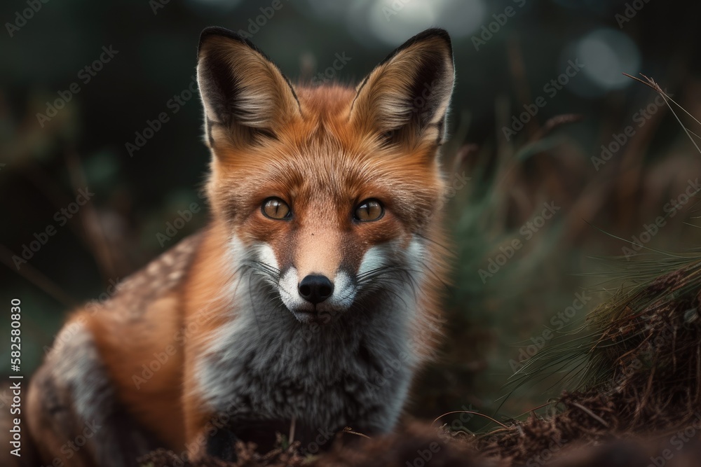 Detailed image of a red fox. Generative AI