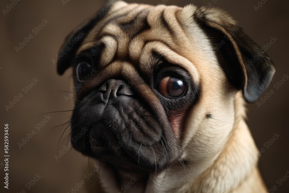 Pet Pug picture. Generative AI