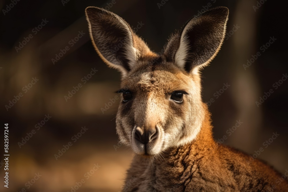 Kangaroo up close. Generative AI