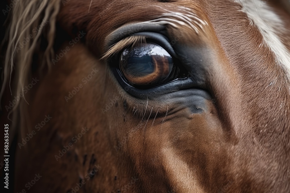 Norwegian horse eye. Generative AI