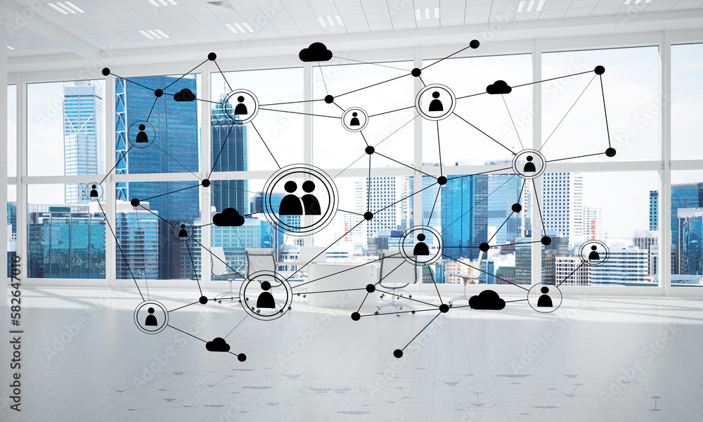 Networking and wireless connection as concept for effective modern business