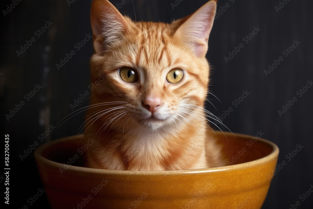 Bowl and Cat. Generative AI