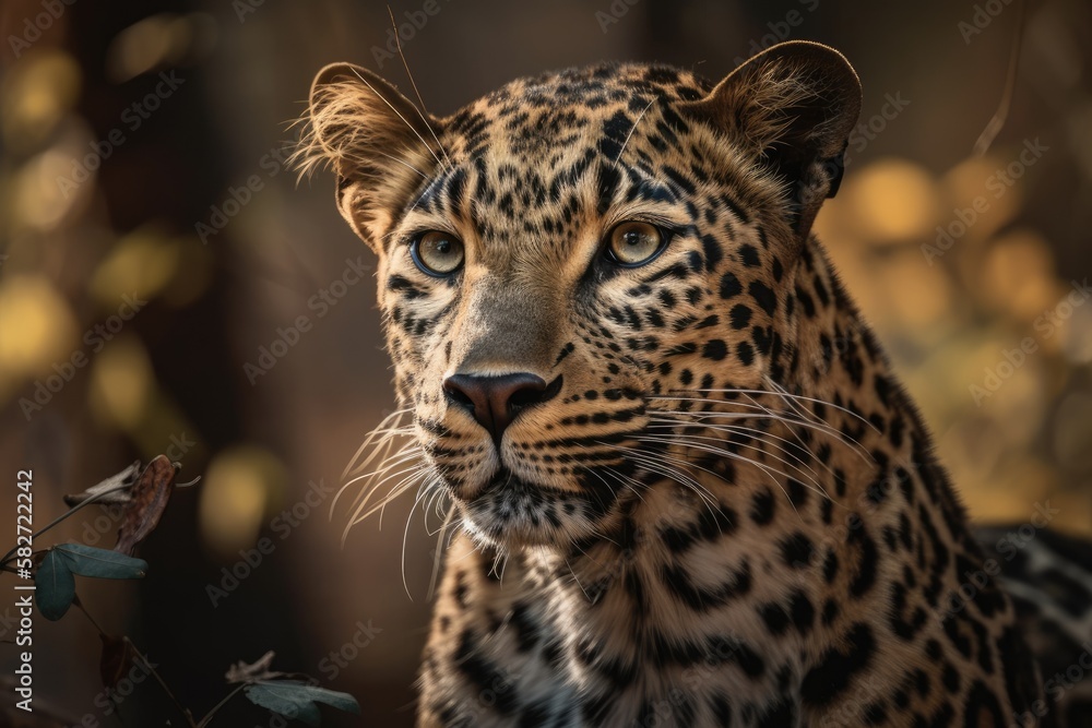 Panthera Purdus Fuskya, Indian Leopard, Tiger Reserve, Madhya Pradesh, India. Generative AI