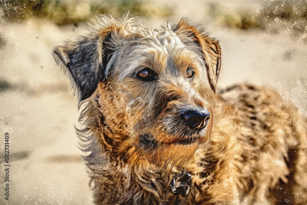 A close up of a mixed media Boer Boel dog. Generative AI