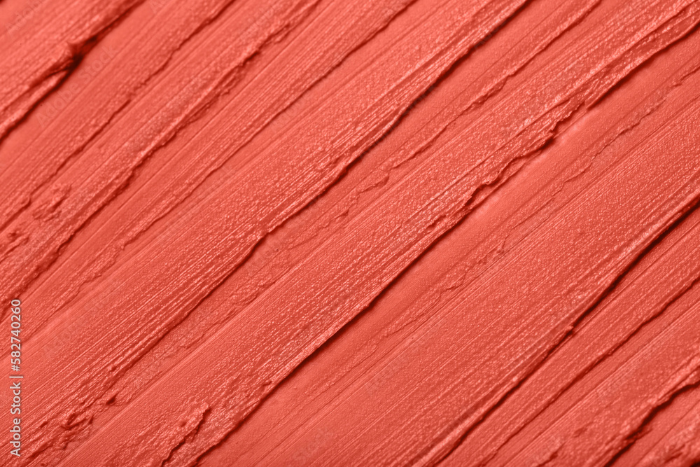 Closeup view of coral painted texture as background