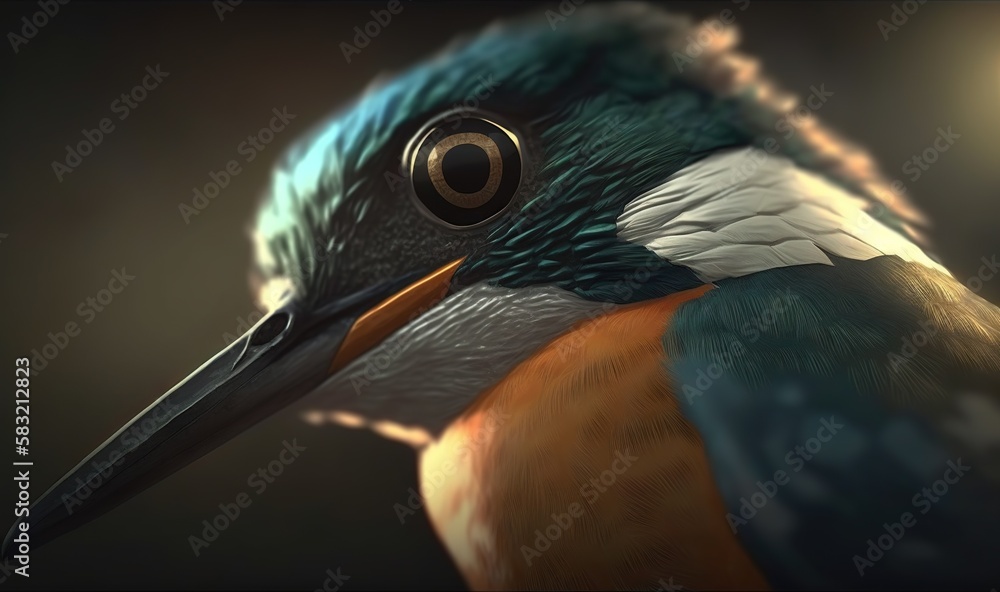  a close up of a bird with a blurry background and a light in the backround of the image is a blurry