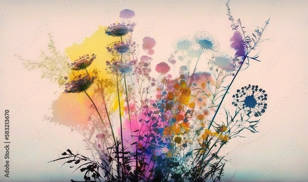  a vase filled with lots of different colored flowers on top of a white tablecloth covered tableclot