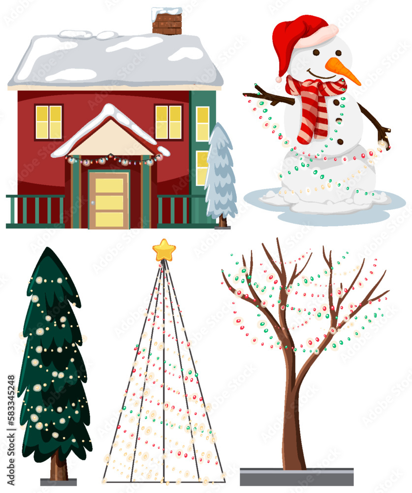 Christmas Decoration Elements Vector Set