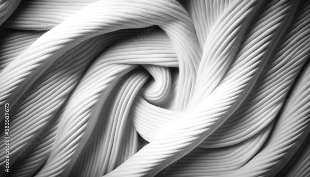 White fabric cloth texture for background, crumpled cotton. Generative AI